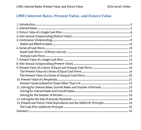 CFA 2026 Level 1 IFT Study Notes with Formula Sheet (Instant Download)